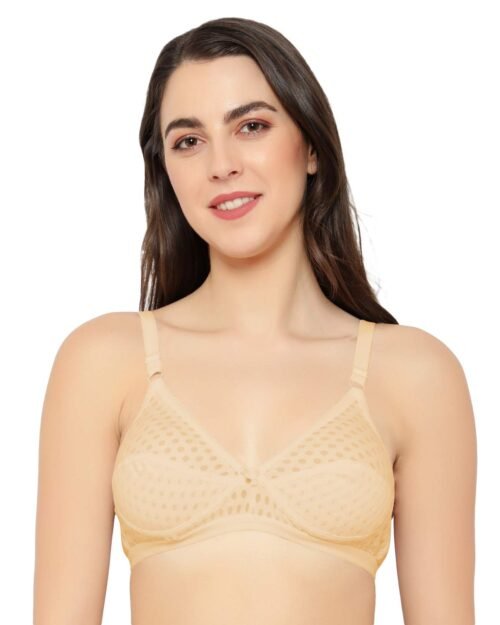 Brasso - Cotton Blend Non-Padded Wirefree Textured Bra for Women's and Girls