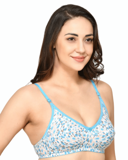 Meera – Cotton Blended Non-Padded Non-Wired Printed Bra for Women and Girls
