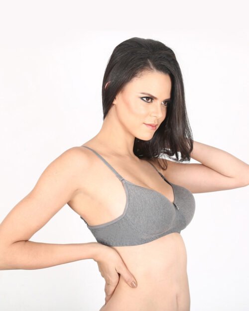 Melange Padded Bra with Free Transparent Straps – Stylish Everyday Comfort